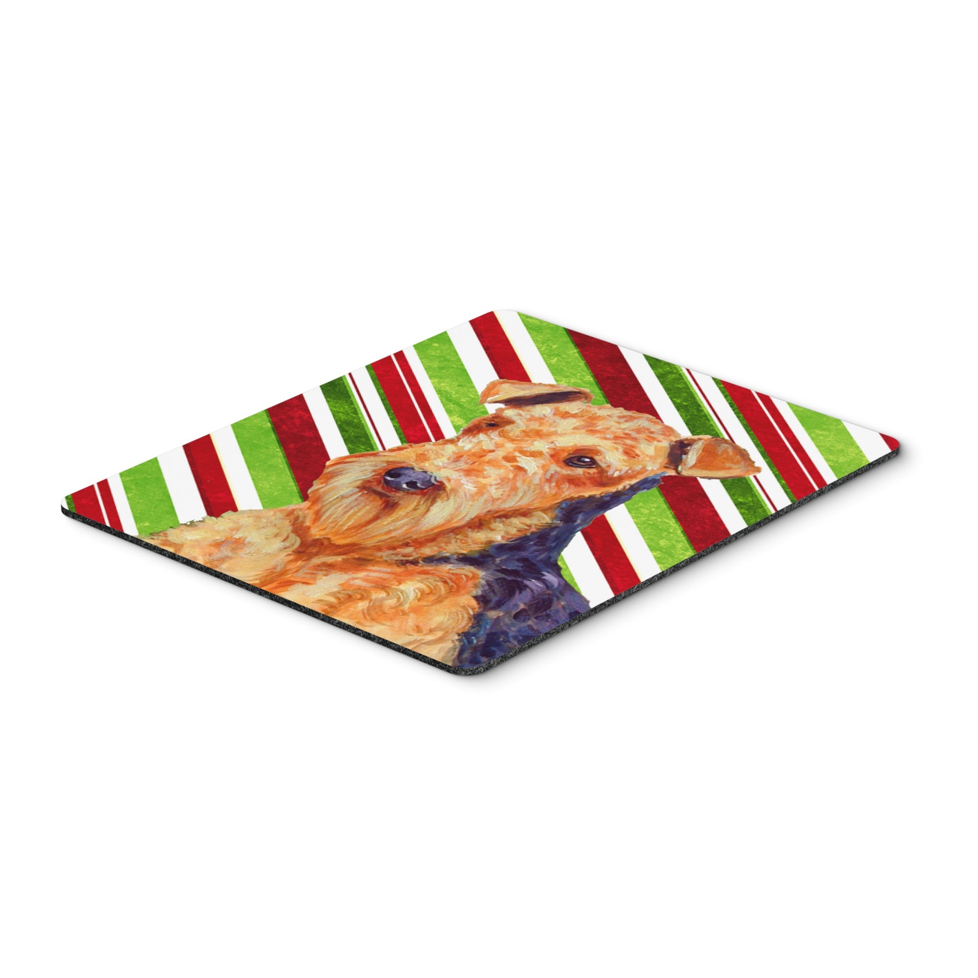 Caroline'S Treasures Airedale Candy Cane Holiday Christmas Mouse Pad/Hot Pad/Trivet (Lh9246Mp)