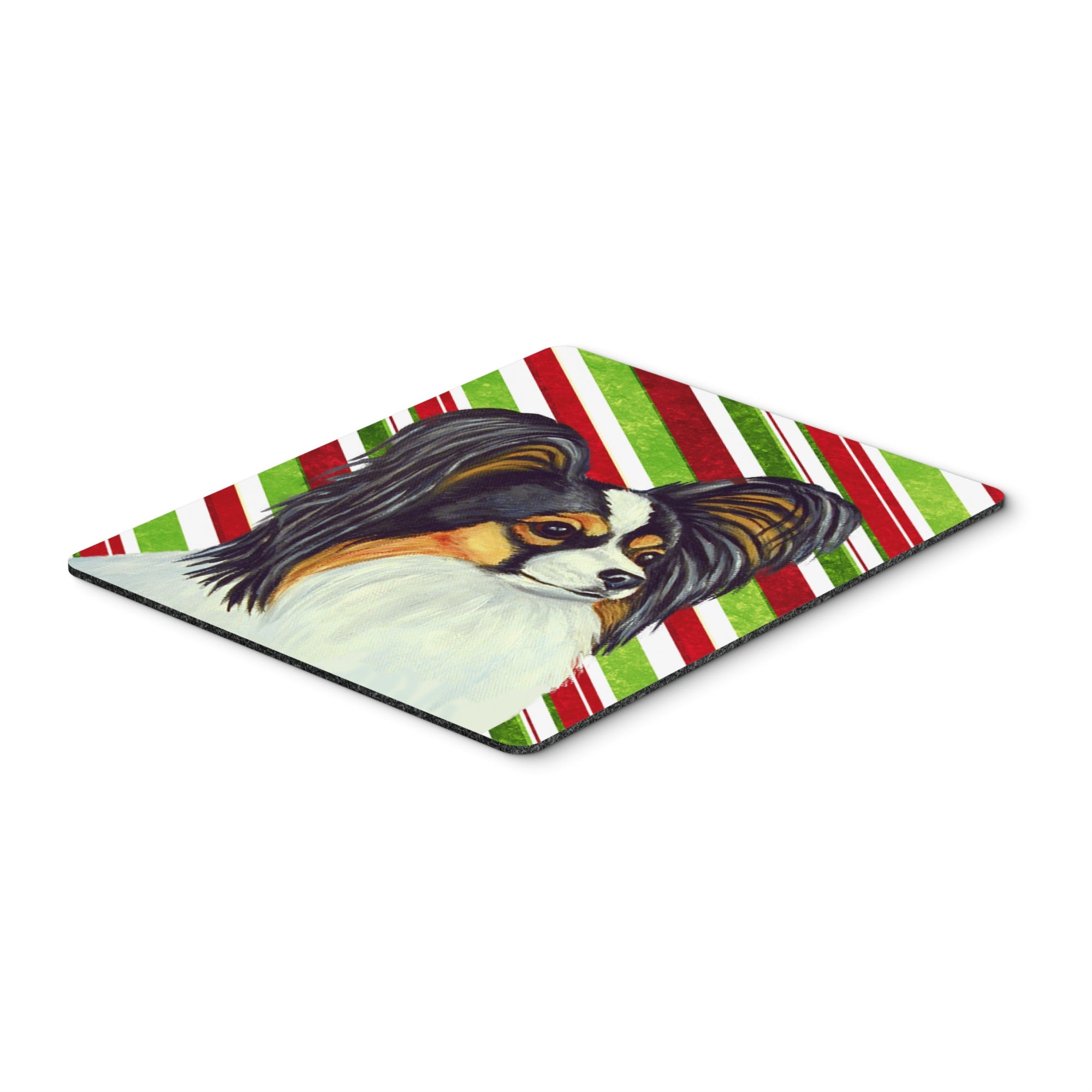 Caroline'S Treasures Papillon Candy Cane Holiday Christmas Mouse Pad/Hot Pad/Trivet (Lh9255Mp)