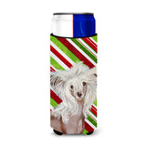 Chinese Crested Candy Cane Holiday Christmas Ultra Beverage Insulators For Slim Cans Lh9257Muk