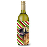 Leonberger Candy Cane Holiday Christmas Wine Bottle Beverage Insulator Beverage Insulator Hugger