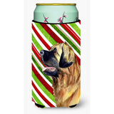 Leonberger Candy Cane Holiday Christmas Tall Boy Beverage Insulator Beverage Insulator Hugger