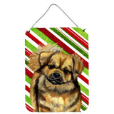 Caroline'S Treasures Tibetan Spaniel Candy Cane Holiday Christmas Wall Or Door Hanging Prints, 16 X 12, Multicolor