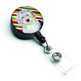 Caroline'S Treasures Old English Sheepdog Candy Cane Christmas Retractable Badge Reel, Multicolor (Lh9261Br)