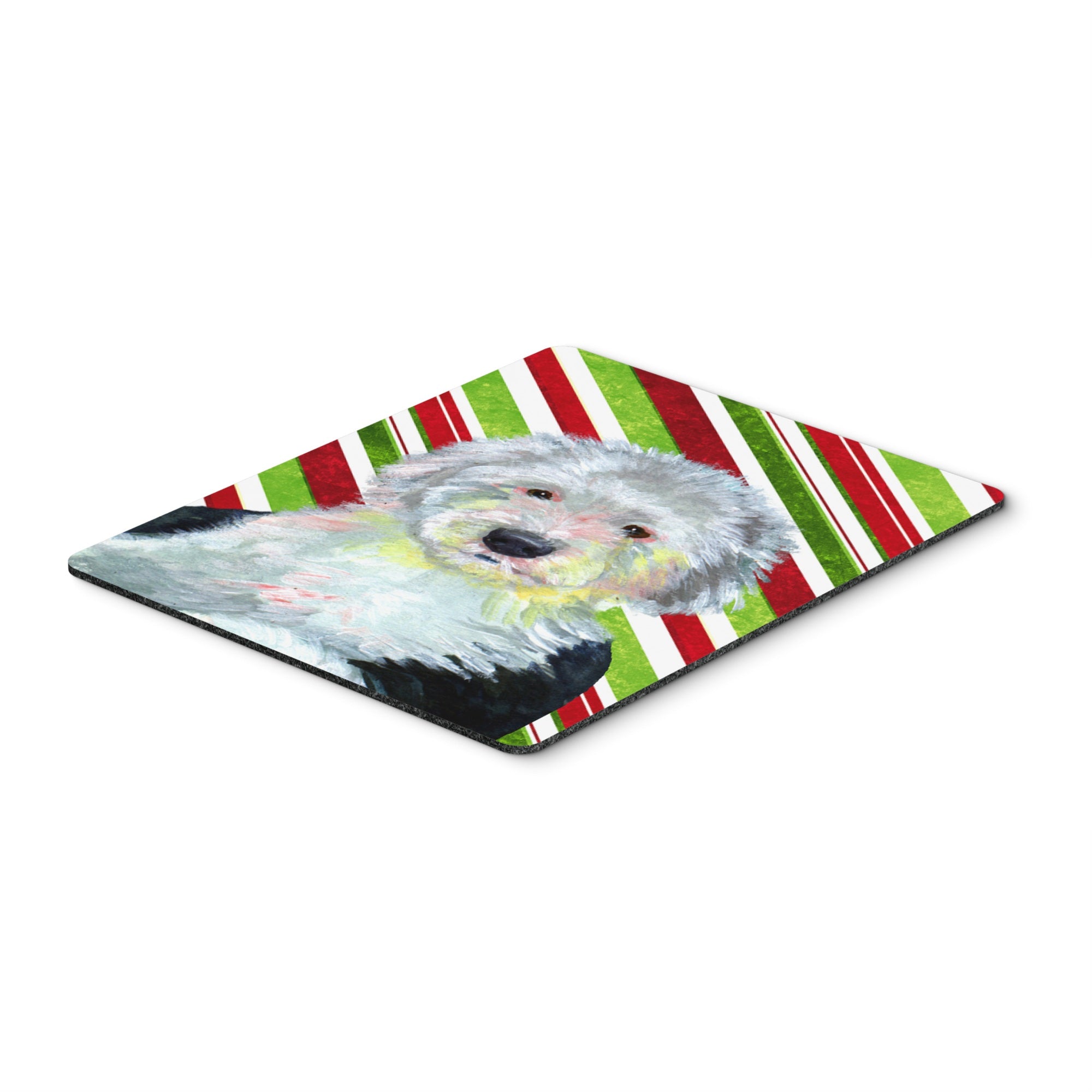 Caroline'S Treasures Old English Sheepdog Candy Cane Holiday Christmas Mouse Pad/Hot Pad/Trivet (Lh9261Mp)
