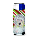 Old English Sheepdog Candy Cane Holiday Christmas Ultra Beverage Insulators For Slim Cans Lh9261Muk