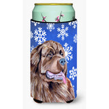 Newfoundland Winter Snowflakes Holiday Tall Boy Beverage Insulator Beverage Insulator Hugger