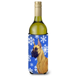 Great Dane Winter Snowflakes Holiday Wine Bottle Beverage Insulator Beverage Insulator Hugger