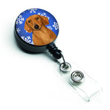 Caroline'S Treasures Dachshund Winter Snowflakes Holiday Retractable Badge Reel, Multicolor (Lh9267Br)
