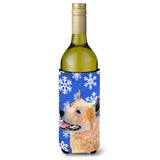 Australian Cattle Dog Winter Snowflakes Holiday Wine Bottle Beverage Insulator Beverage Insulator Hugger