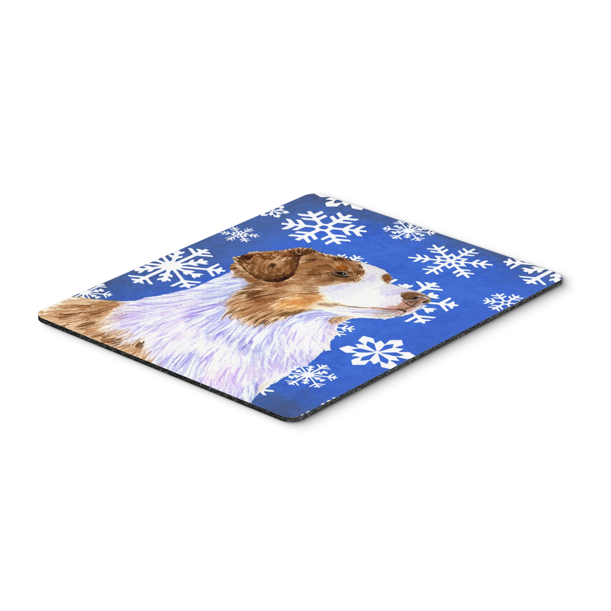 Caroline'S Treasures Australian Shepherd Winter Snowflakes Holiday Mouse Pad/Hot Pad/Trivet (Lh9273Mp)