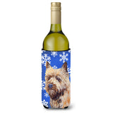 Cairn Terrier Winter Snowflakes Holiday Wine Bottle Beverage Insulator Beverage Insulator Hugger
