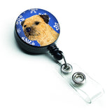 Caroline'S Treasures Border Terrier Winter Snowflakes Holiday Retractable Badge Reel, Multicolor (Lh9278Br)