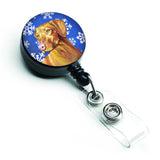 Caroline'S Treasures Vizsla Winter Snowflakes Holiday Retractable Badge Reel, Multicolor (Lh9280Br)