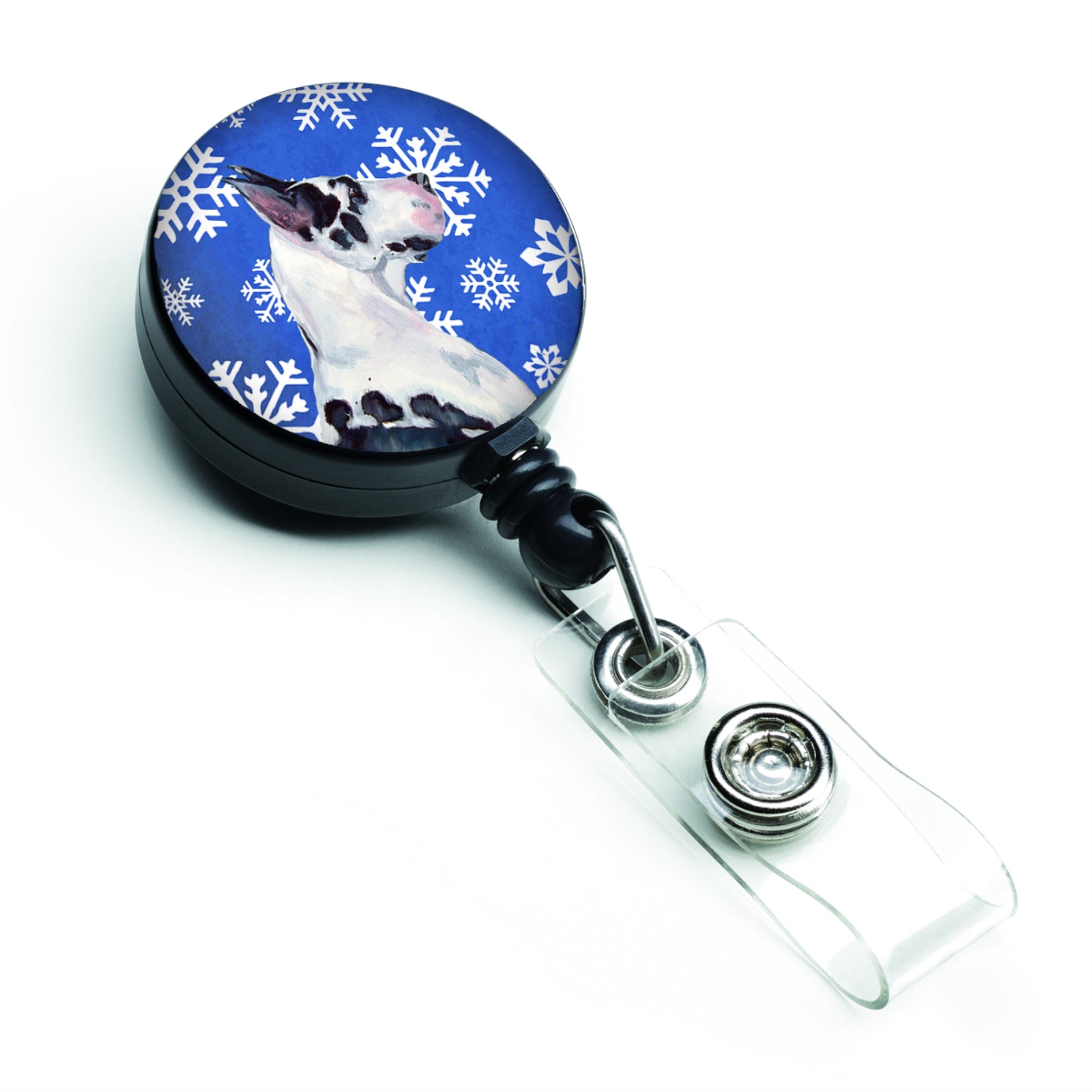 Caroline'S Treasures Great Dane Winter Snowflakes Holiday Retractable Badge Reel, Multicolor (Lh9281Br)