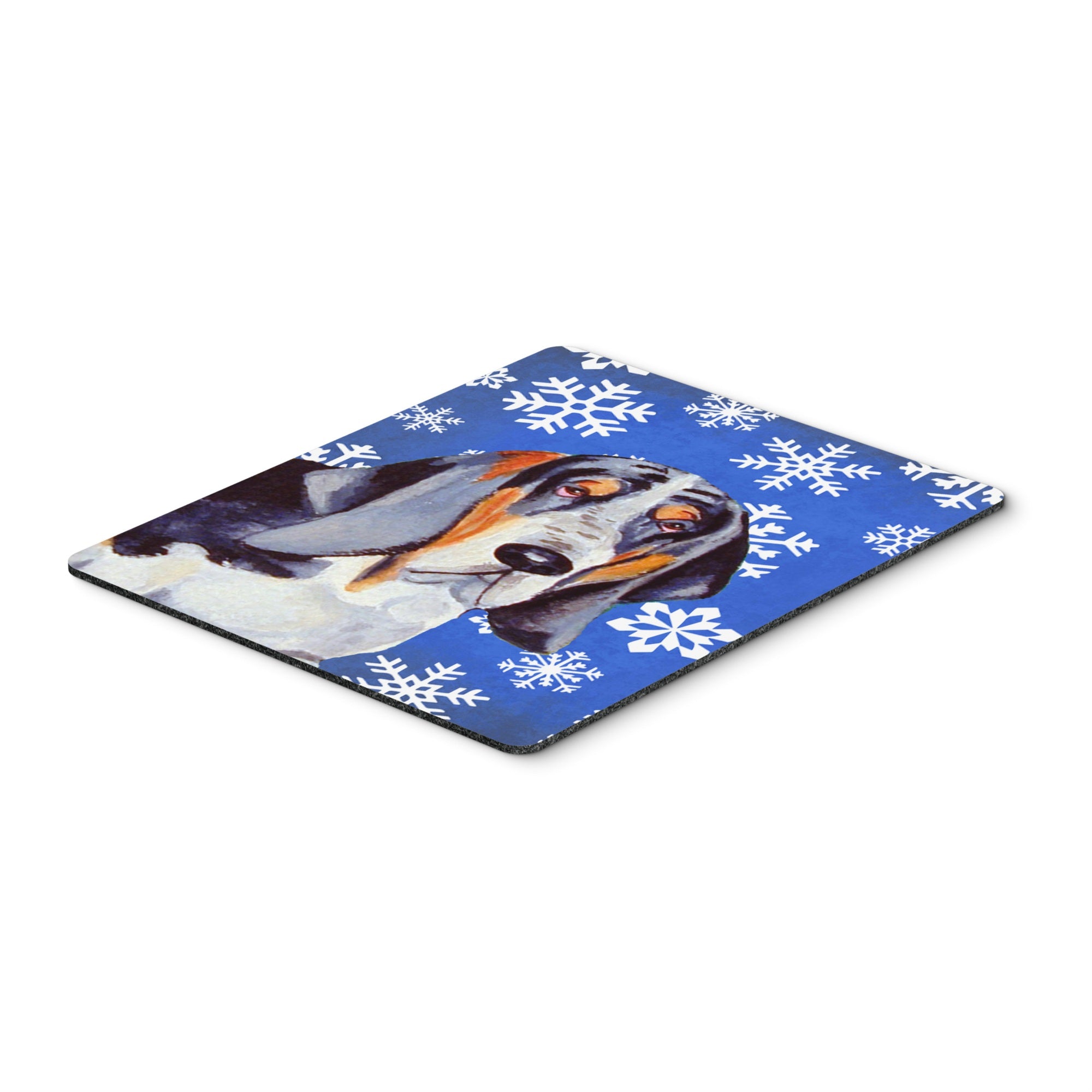 Caroline'S Treasures Basset Hound Winter Snowflakes Holiday Mouse Pad/Hot Pad/Trivet (Lh9282Mp)