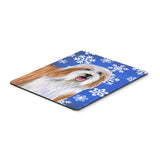 Caroline'S Treasures Bearded Collie Winter Snowflakes Holiday Mouse Pad/Hot Pad/Trivet (Lh9285Mp)