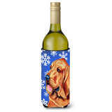 Bloodhound Winter Snowflakes Holiday Wine Bottle Beverage Insulator Beverage Insulator Hugger