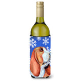 Basset Hound Winter Snowflakes Holiday Wine Bottle Beverage Insulator Beverage Insulator Hugger Lh9287Literk