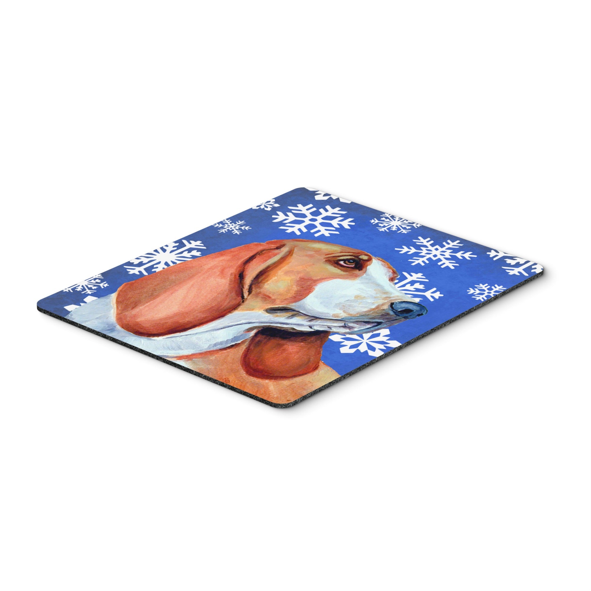 Caroline'S Treasures Basset Hound Winter Snowflakes Holiday Mouse Pad/Hot Pad/Trivet (Lh9287Mp)