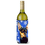 Min Pin Winter Snowflakes Holiday Wine Bottle Beverage Insulator Beverage Insulator Hugger