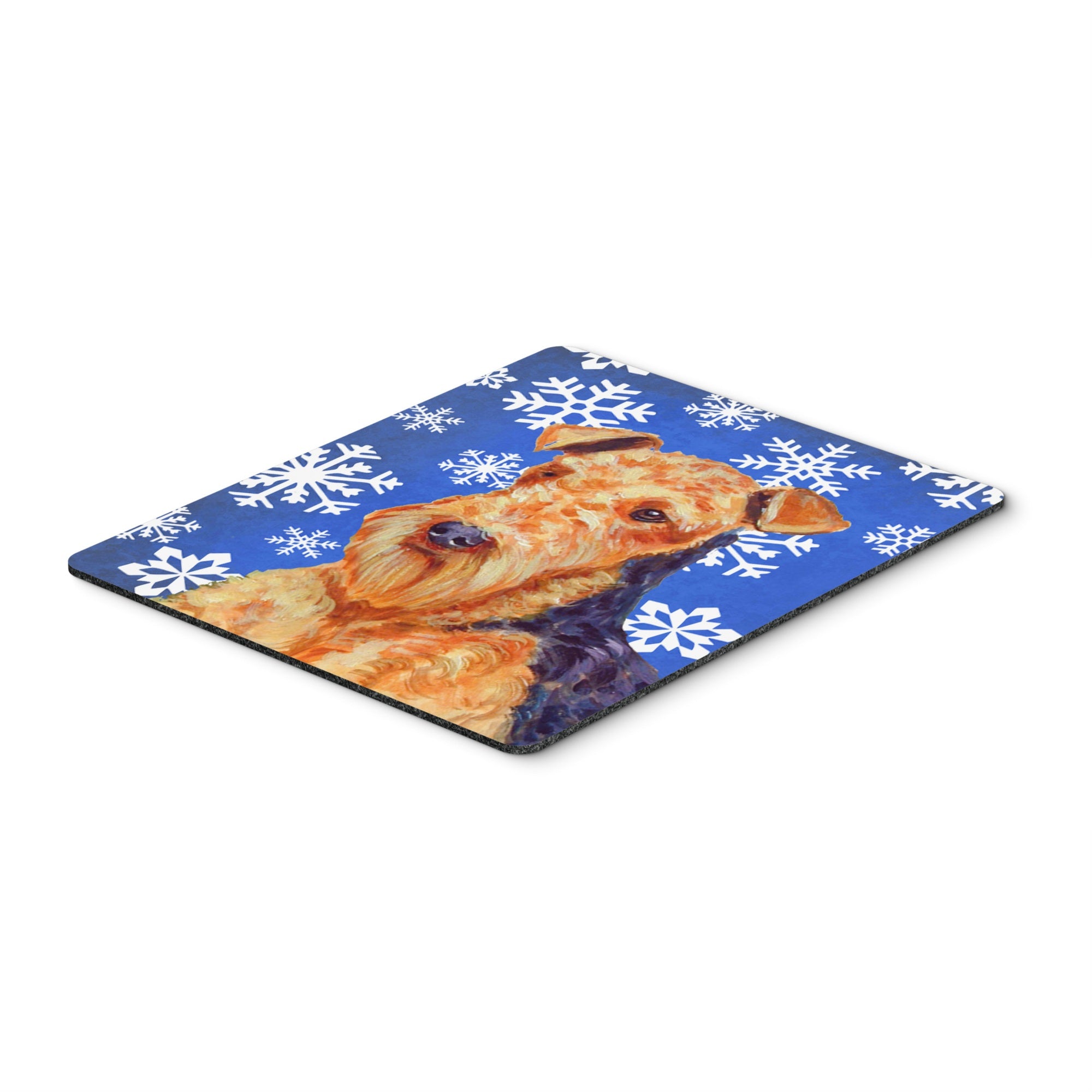 Caroline'S Treasures Airedale Winter Snowflakes Holiday Mouse Pad/Hot Pad/Trivet (Lh9291Mp)