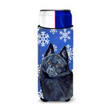 Schipperke Winter Snowflakes Holiday Ultra Beverage Insulators For Slim Cans Lh9294Muk