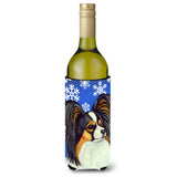 Papillon Winter Snowflakes Holiday Wine Bottle Beverage Insulator Beverage Insulator Hugger