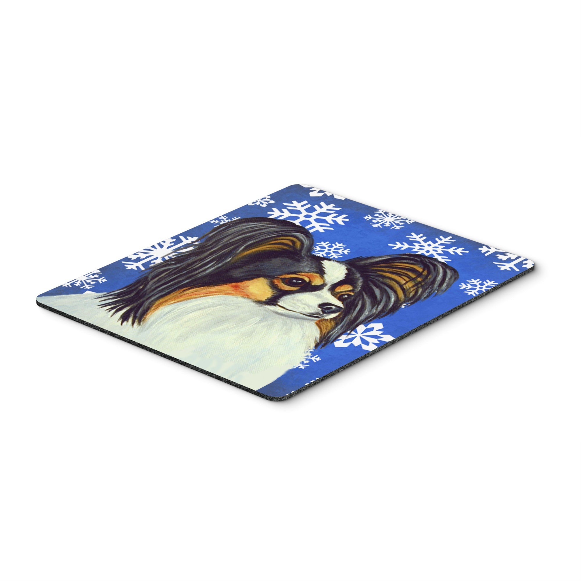 Caroline'S Treasures Papillon Winter Snowflakes Holiday Mouse Pad/Hot Pad/Trivet (Lh9300Mp)