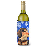 Dachshund Winter Snowflakes Holiday Wine Bottle Beverage Insulator Beverage Insulator Hugger Lh9301Literk