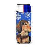 Dachshund Winter Snowflakes Holiday Ultra Beverage Insulators For Slim Cans Lh9301Muk