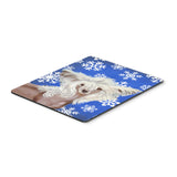 Caroline'S Treasures Chinese Crested Winter Snowflakes Holiday Mouse Pad/Hot Pad/Trivet (Lh9302Mp)