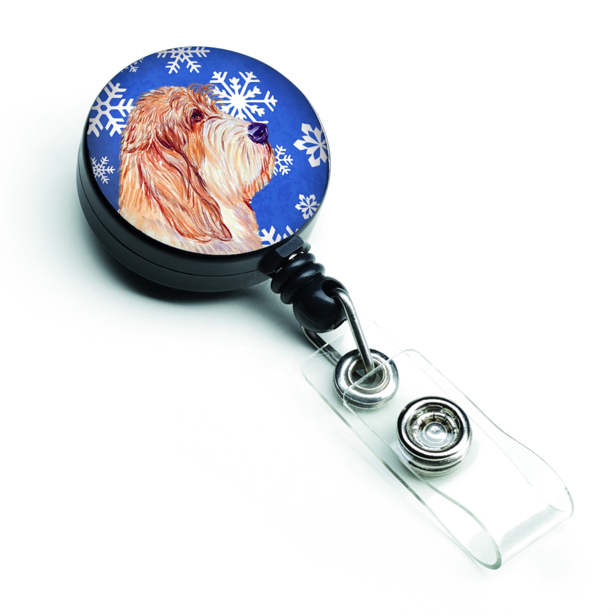 Caroline'S Treasures Petit Basset Griffon Vendeen Winter Snowflake Badge Reel, Multicolor (Lh9307Br)