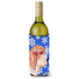 Petit Basset Griffon Vendeen Winter Holiday Wine Bottle Beverage Insulator Beverage Insulator Hugger