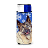 Norwegian Elkhound Winter Snowflakes Holiday Ultra Beverage Insulators For Slim Cans Lh9308Muk