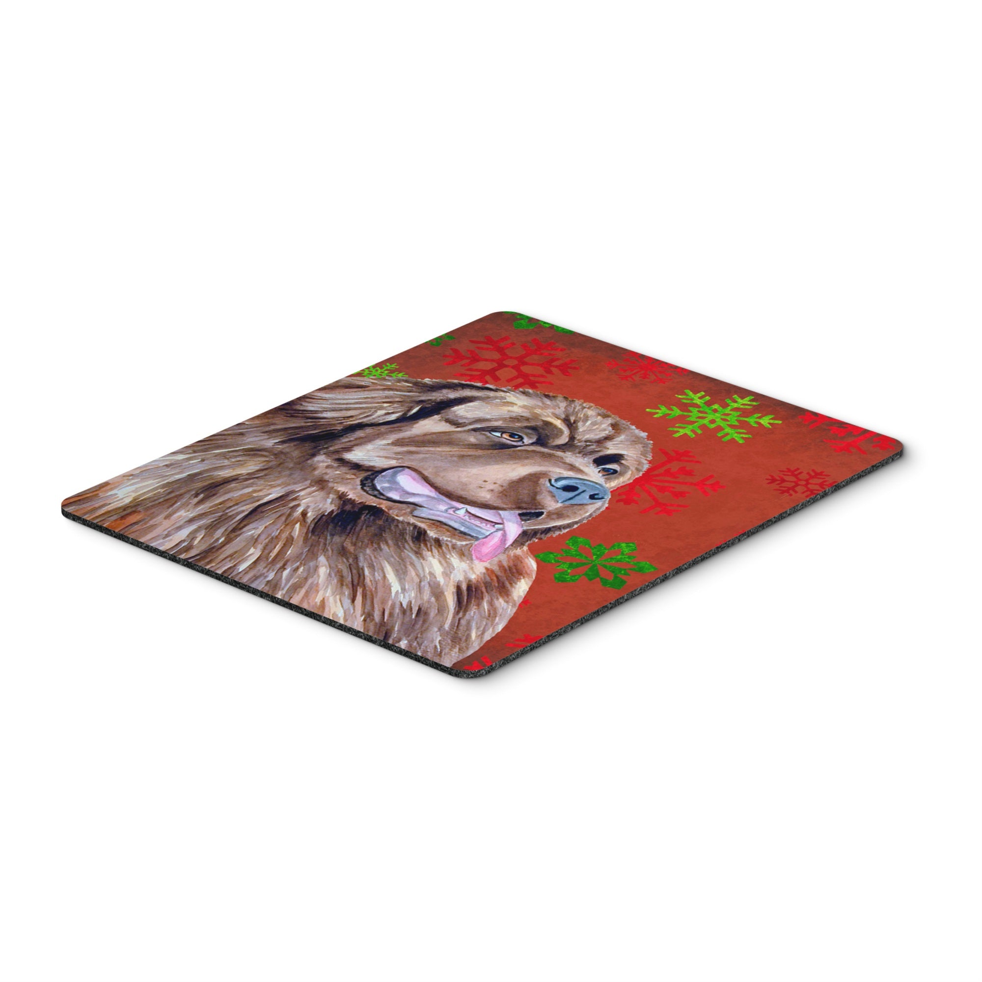 Caroline'S Treasures Newfoundland Red & Green Snowflakes Christmas Mouse Pad/Hot Pad/Trivet (Lh9309Mp)