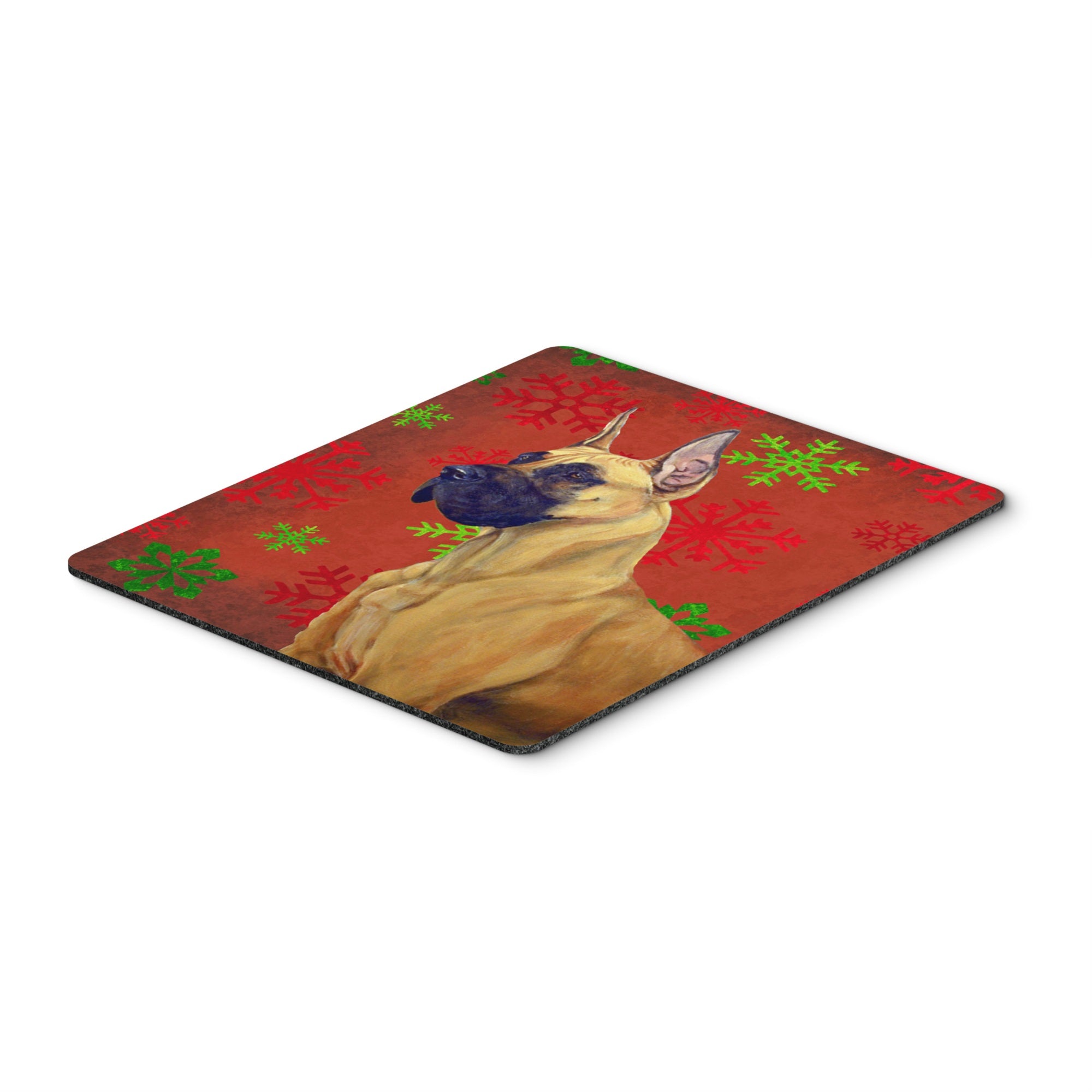 Caroline'S Treasures Great Dane Red & Green Snowflakes Christmas Mouse Pad/Hot Pad/Trivet (Lh9310Mp)