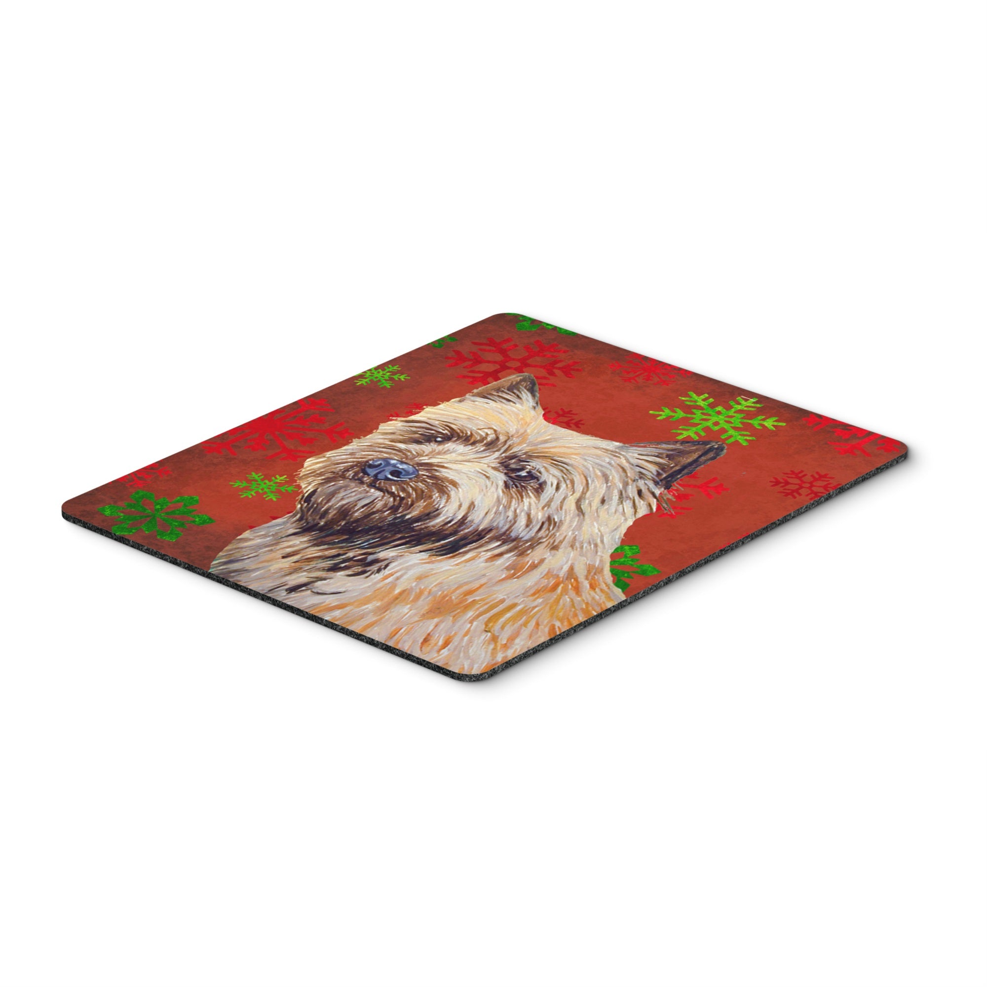 Caroline'S Treasures Cairn Terrier Red & Green Snowflakes Christmas Mouse Pad/Hot Pad/Trivet (Lh9320Mp)