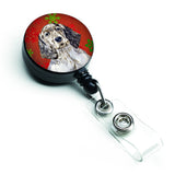 Caroline'S Treasures English Setter Red & Green Snowflake Christmas Badge Reel, Multicolor (Lh9322Br)