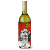 English Setter Snowflakes Holiday Christmas Wine Bottle Beverage Insulator Beverage Insulator Hugger