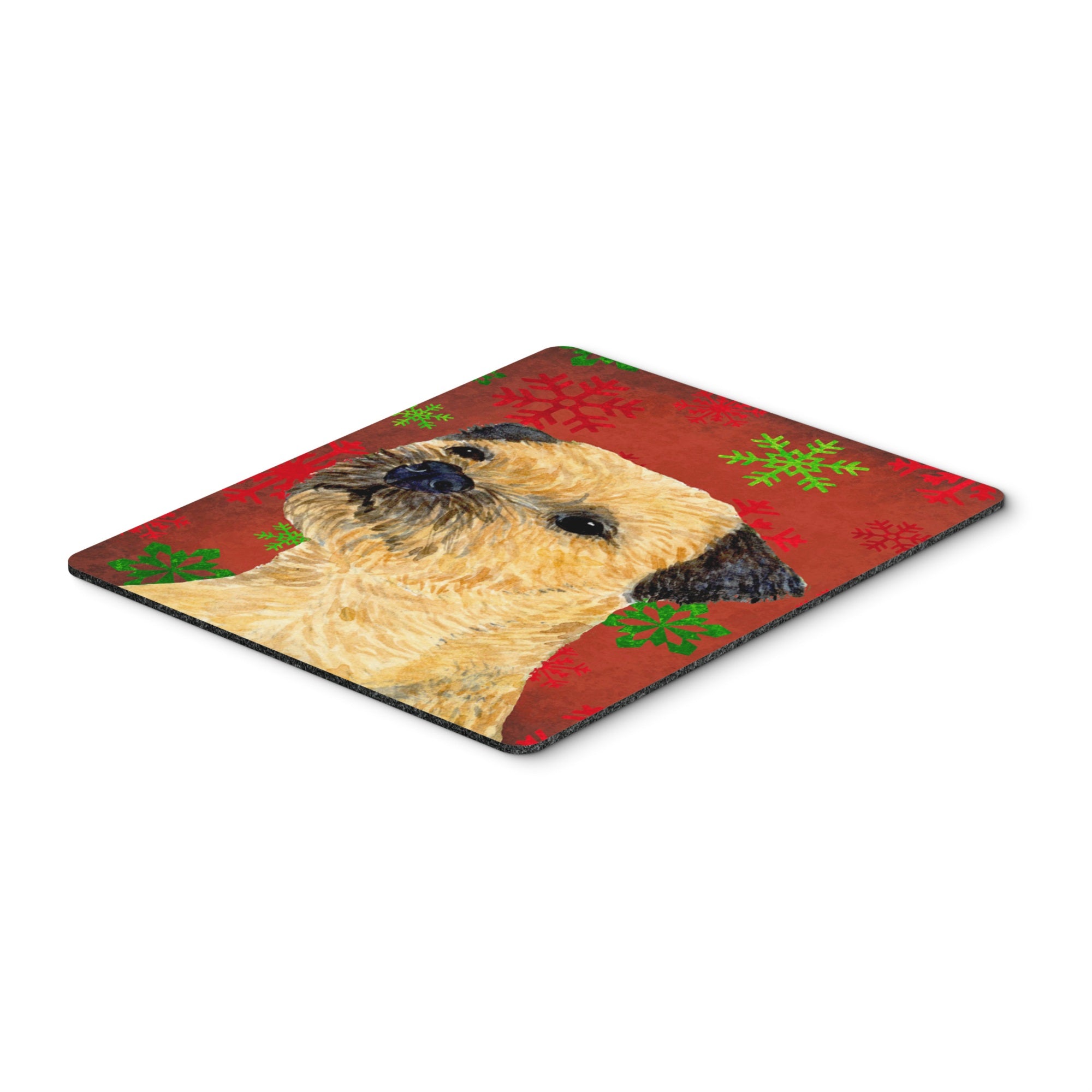 Caroline'S Treasures Border Terrier Red & Green Snowflakes Christmas Mouse Pad/Hot Pad/Trivet (Lh9323Mp)
