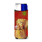 Vizsla Red And Green Snowflakes Holiday Christmas Ultra Beverage Insulators For Slim Cans Lh9325Muk