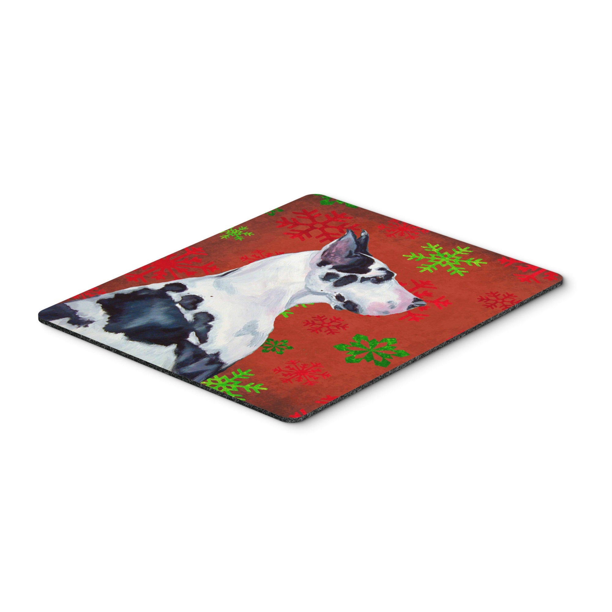 Caroline'S Treasures Great Dane Red & Green Snowflakes Christmas Mouse Pad/Hot Pad/Trivet (Lh9326Mp)