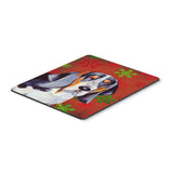 Caroline'S Treasures Basset Hound Red & Green Snowflakes Christmas Mouse Pad/Hot Pad/Trivet (Lh9327Mp)