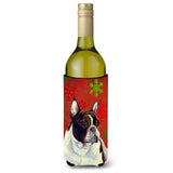 French Bulldog Snowflakes Holiday Christmas Wine Bottle Beverage Insulator Beverage Insulator Hugger