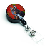 Caroline'S Treasures French Bulldog Red & Green Snowflake Christmas Badge Reel, Multicolor (Lh9340Br)