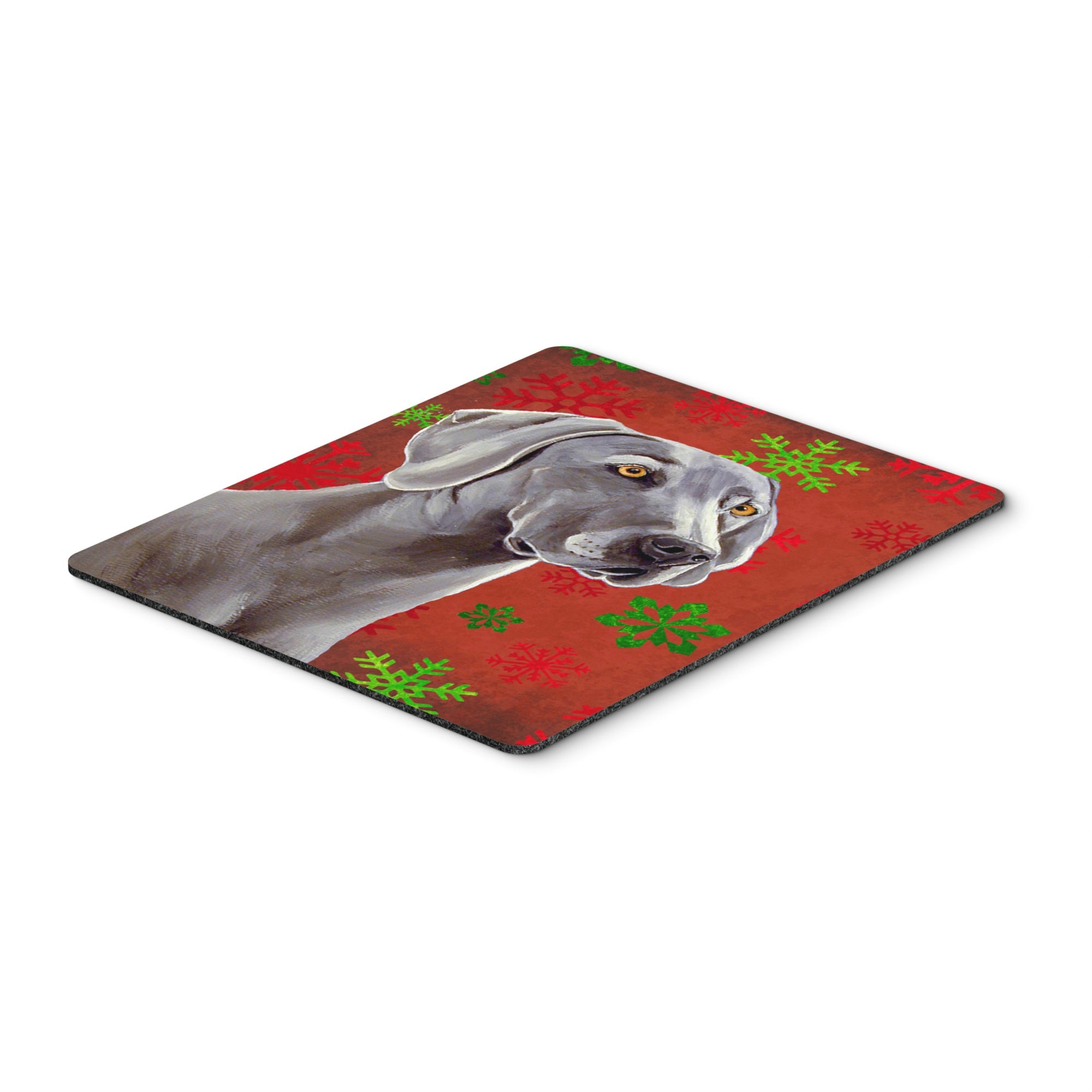 Caroline'S Treasures Weimaraner Red & Green Snowflakes Christmas Mouse Pad/Hot Pad/Trivet (Lh9341Mp)