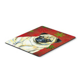 Caroline'S Treasures Pug Red & Green Snowflakes Holiday Christmas Mouse Pad/Hot Pad/Trivet (Lh9342Mp)