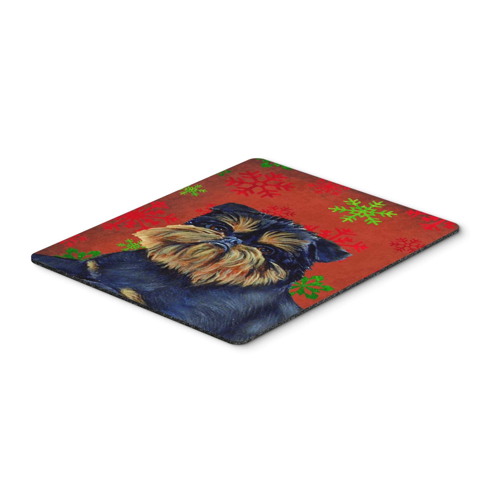 Caroline'S Treasures Brussels Griffon Red Green Snowflakes Christmas Mouse Pad/Hot Pad/Trivet (Lh9343Mp)