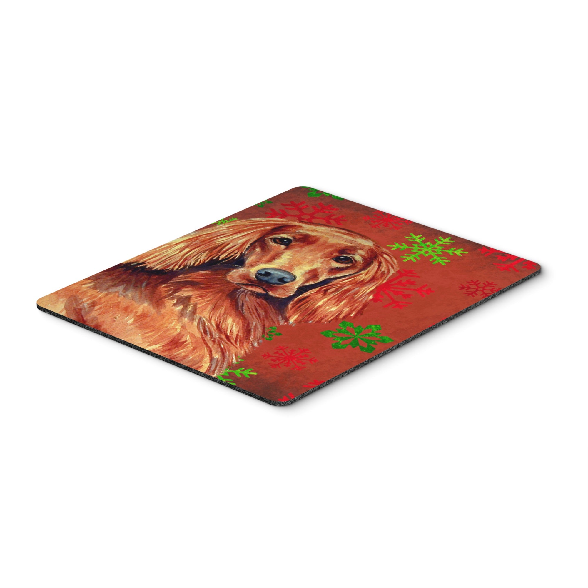 Caroline'S Treasures Irish Setter Red & Green Snowflakes Christmas Mouse Pad/Hot Pad/Trivet (Lh9344Mp)