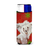 Chinese Crested Red And Green Snowflakes Holiday Christmas Ultra Beverage Insulators For Slim Cans Lh9347Muk